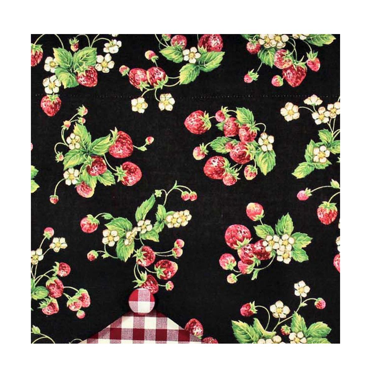 Strawberry Style Fields Petticoat 3" Rod Pocket Valance 50" x 15" Black by Rlf Home