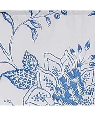 Natalia Regal Valance High Quality Window Treatment 3" Rod Pocket 50" x 17" Cyan Blue/White