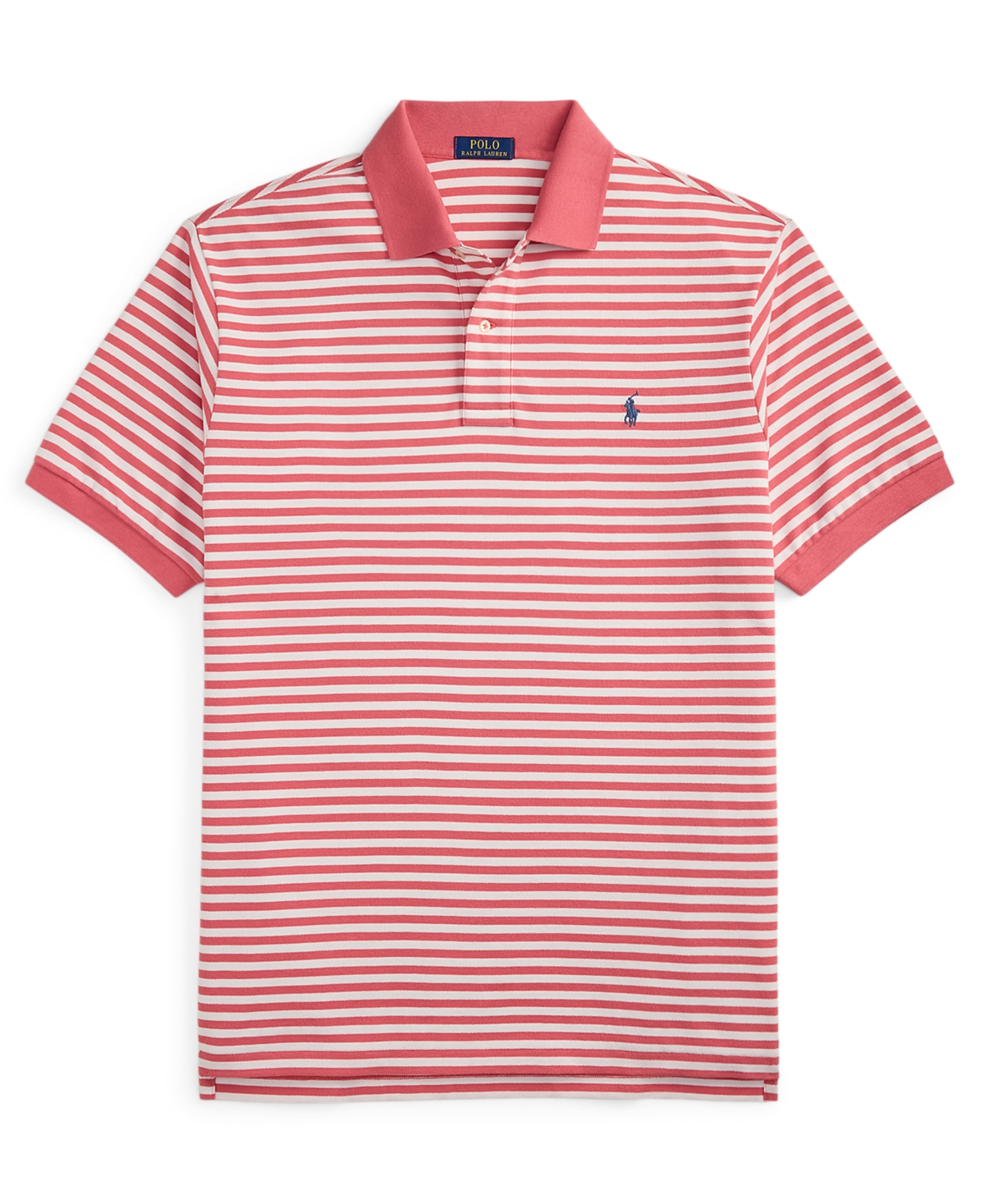 Polo Ralph Lauren Ralph Lauren Striped Mesh Polo Shirt In Red