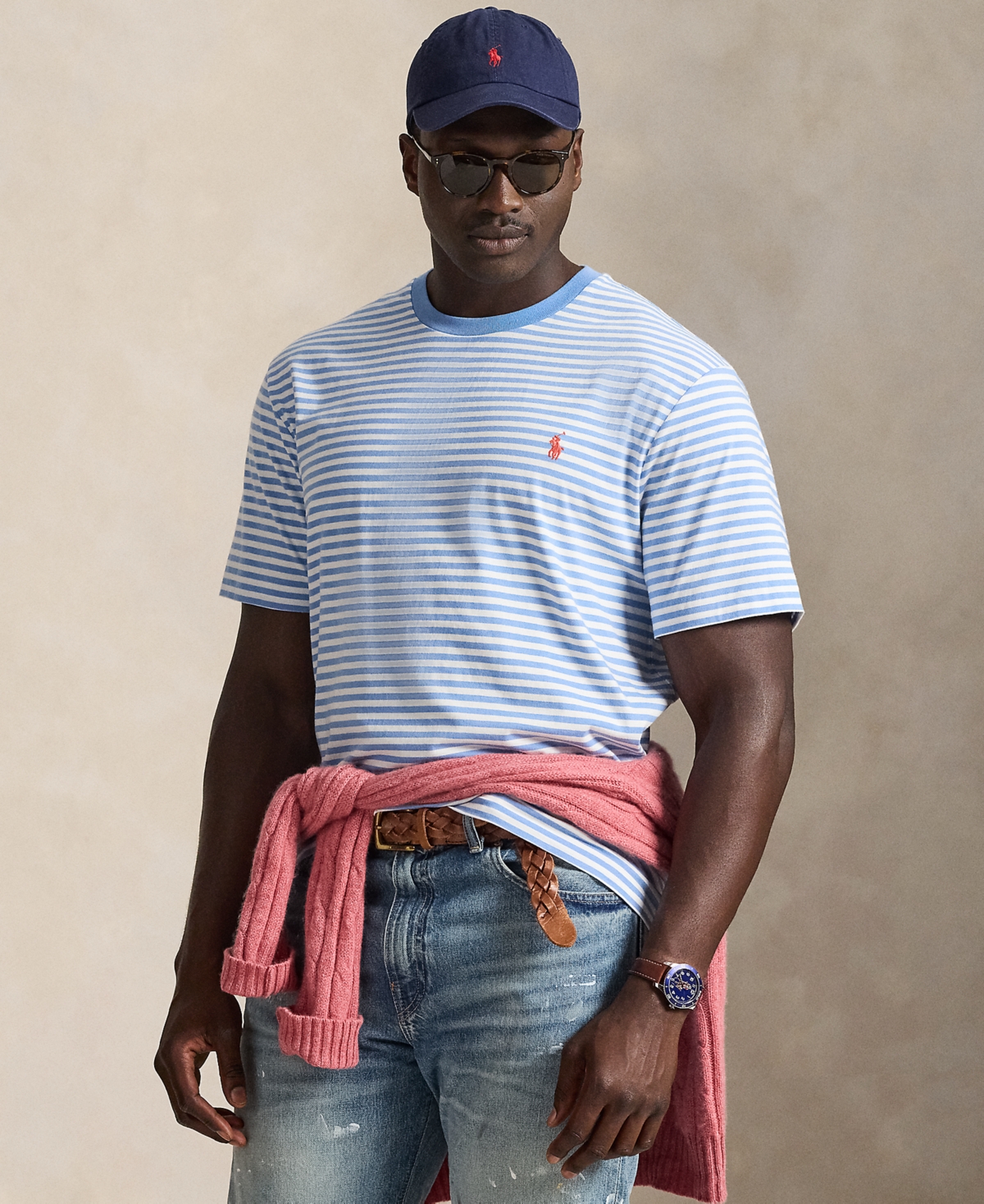 Polo Ralph Lauren Men's Big & Tall Striped Jersey T-Shirt