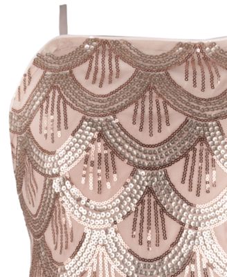 Girls' 7-16 Scallop Sequin Sleeveless Mini Dress