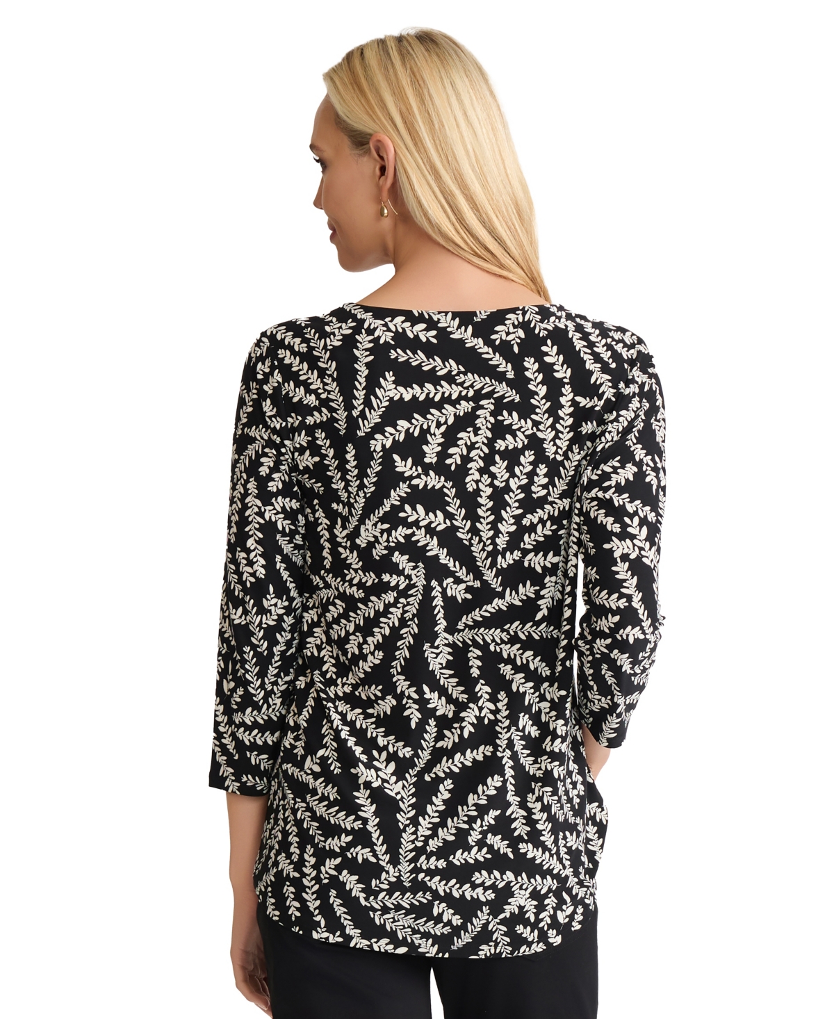 Jones New York Petite 3/4-Sleeve V-Neck Top