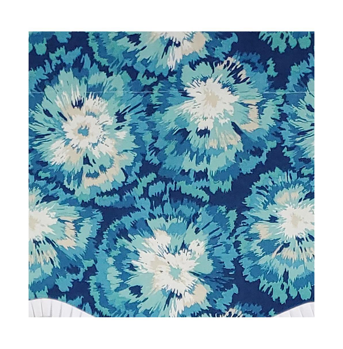 Rlf Home Burst Provance 3" Rod Pocket Lining Luxurious and Elegant Window Treatment Valance 50" x 16" Blue