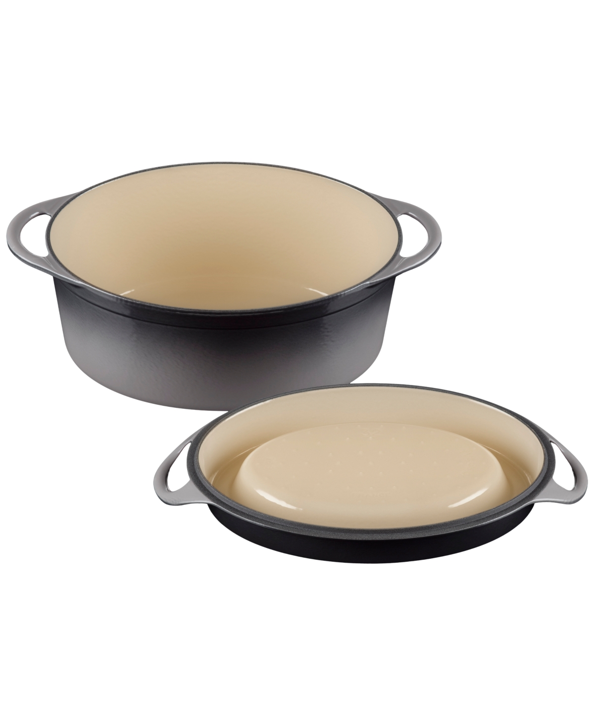 Le Creuset Enameled Cast Iron 7.25-qt Traditional Oval Doufeu Dutch Oven In Gray
