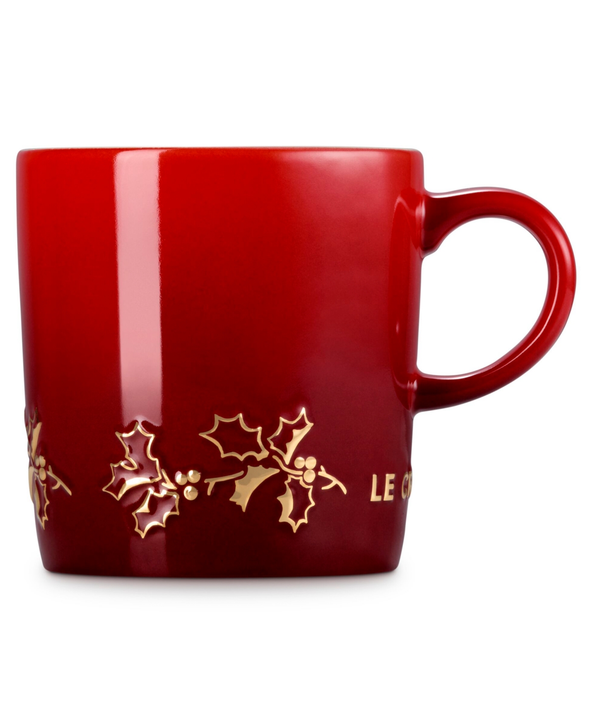 Le Creuset Stoneware Holly Collection 12 oz. Gold Applique London Mug