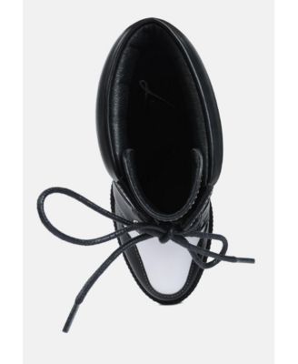 Womens Moos Block Heel Lace Up Boots