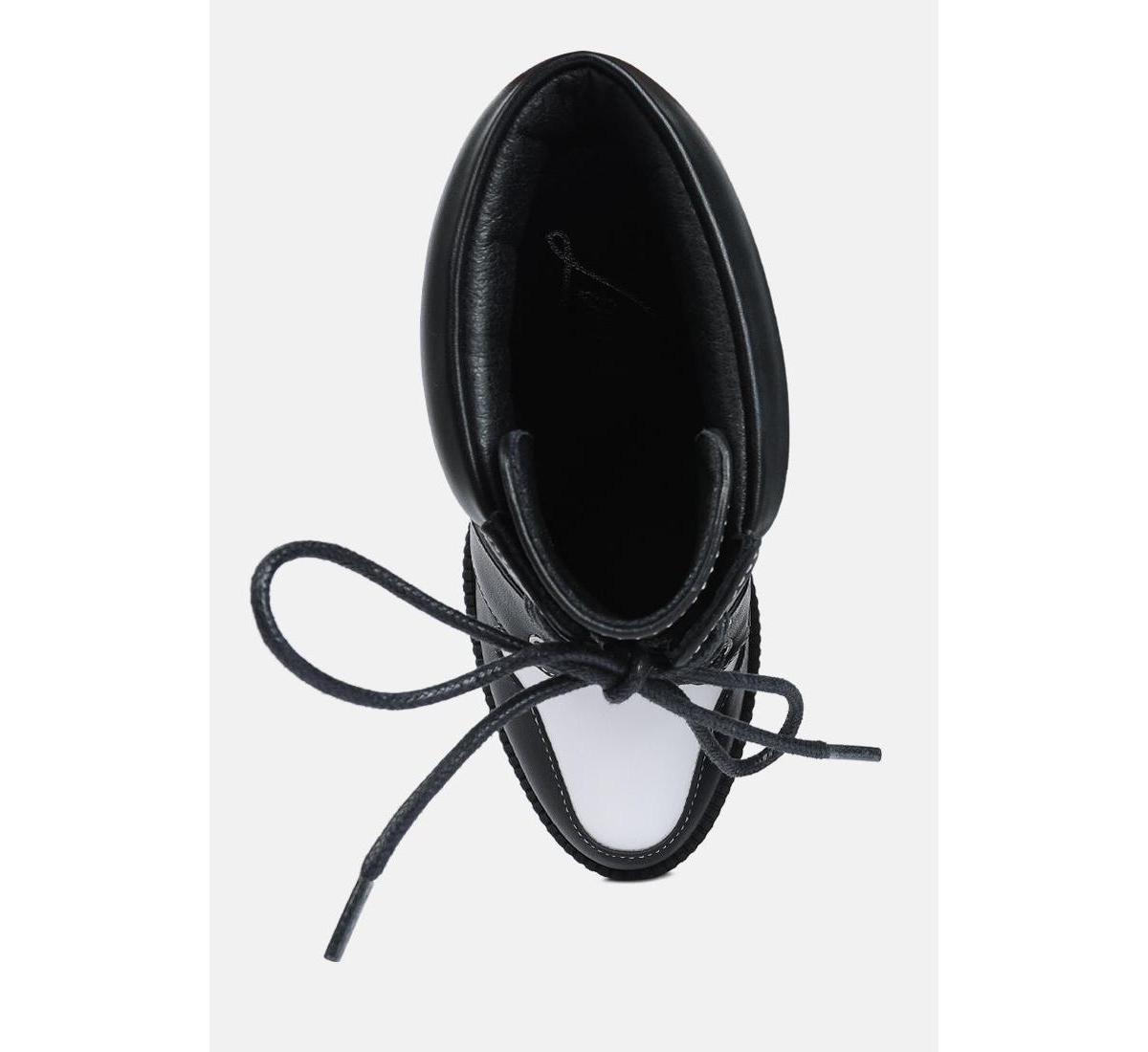 moos block heel lace up boots