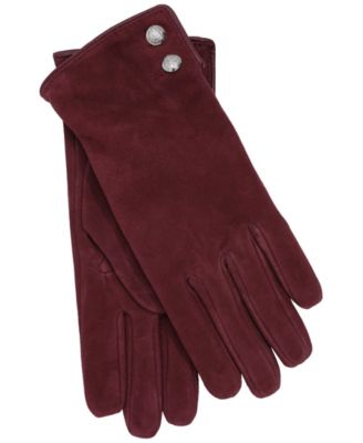 Suede Crest Button Glove
