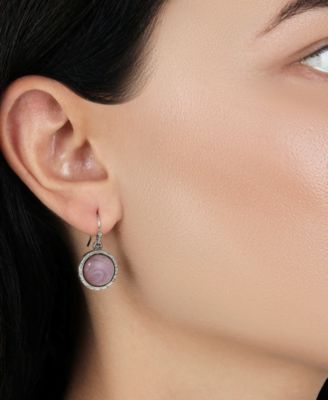 Round Color Stone Wire Earrings