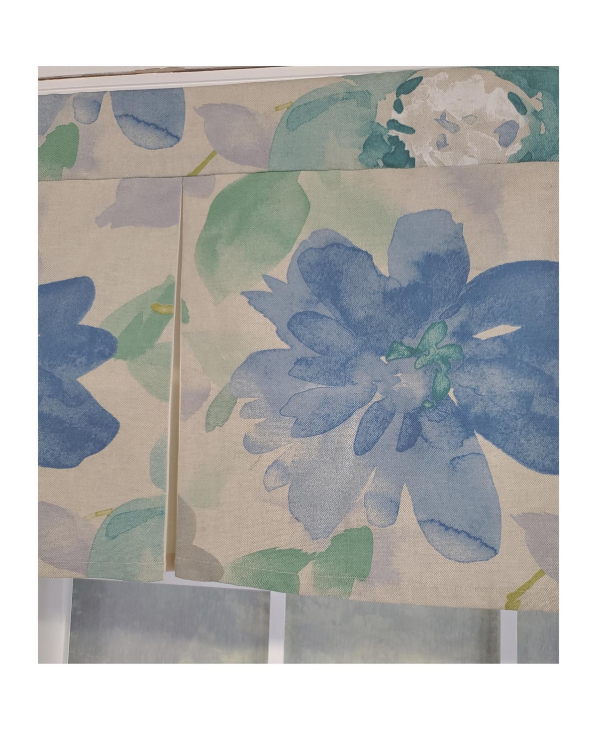 Rlf Home 3" Rod Pocket High Quality Fabric Mantra Pleated Valance for Windows 50" x 17" Azure