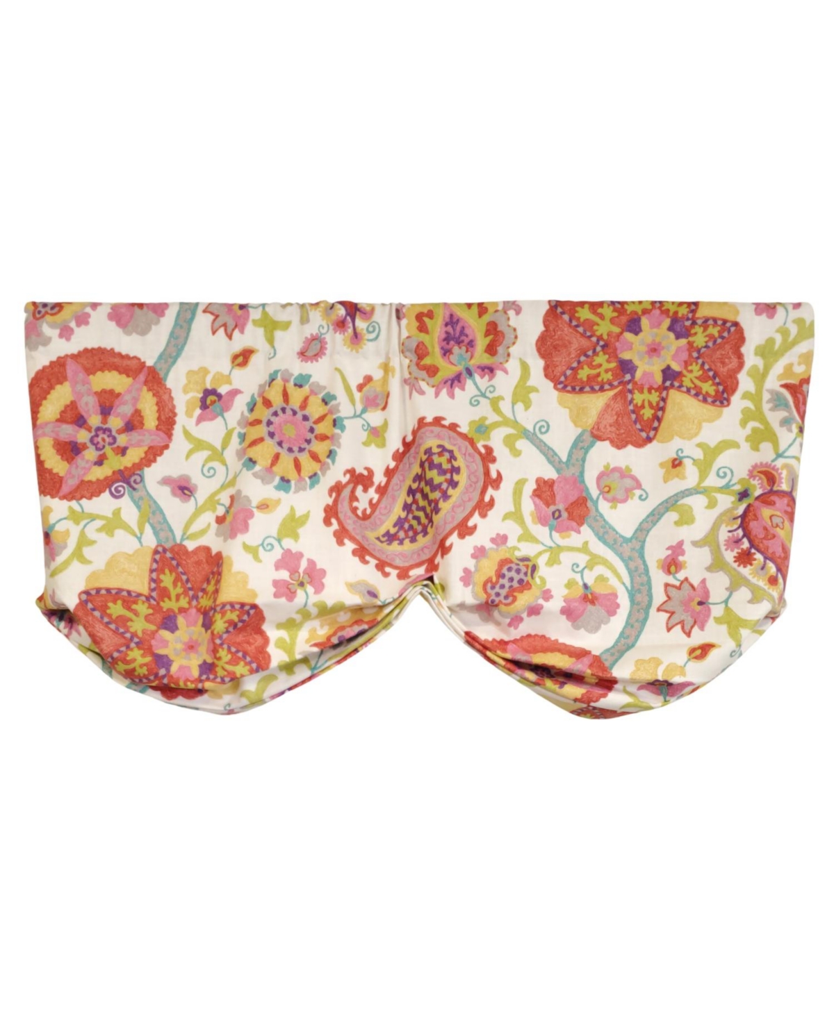 Rlf Home 3" Rod Pocket High Quality Fabric Jubilee Stationary Balloon Valance for Windows 50" x 23" Multi