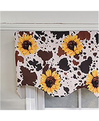 3" Rod Pocket High Quality Fabric Sunflower Regal Valance for Windows 50" x 17" Brown