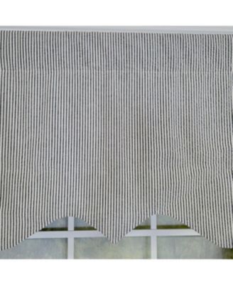 100% Cotton Seersucker Regal With Poly/Cotton Ivory lining Rod Pocket Valance 50" x 16" Black