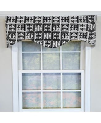 100% Cotton Tower Cornice With Poly/Cotton Ivory lining Rod Pocket Valance 50" x 17" Black