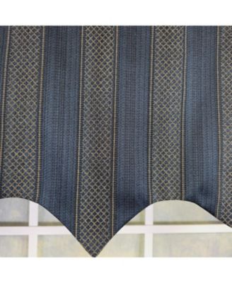 100% Cotton Bronte Regal With Poly/Cotton Ivory lining Rod Pocket Valance 50" x 16" Navy