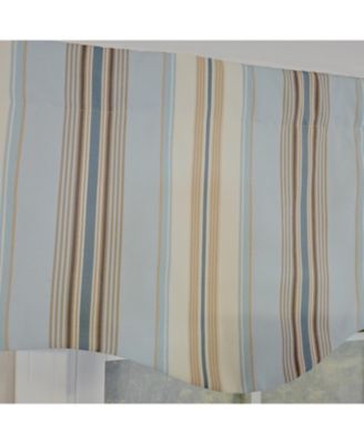 100% Cotton Paris Stripe Regal  Fully lined Windows Rod Pocket Valance 50" x 17"  Blue