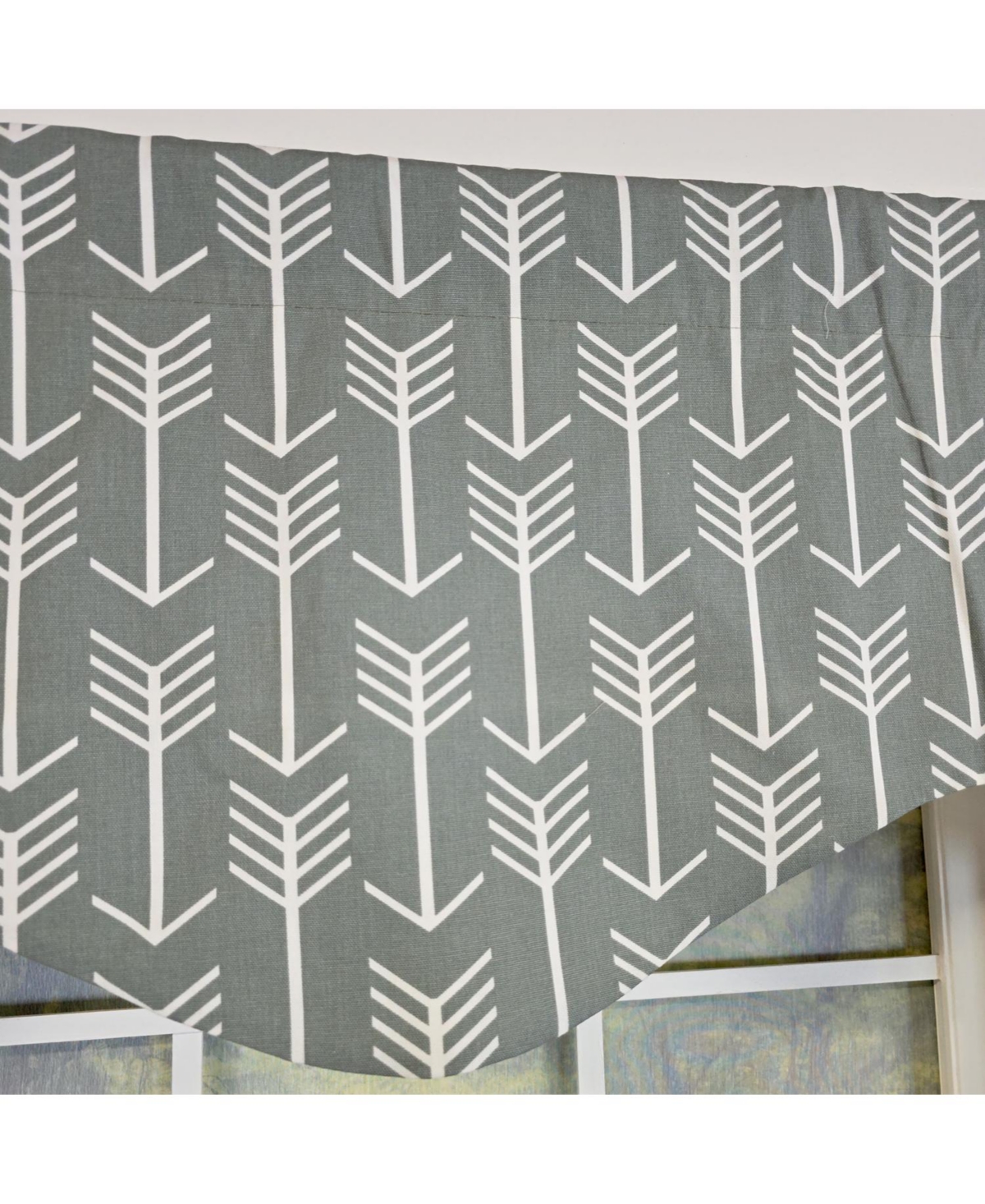 Rlf Home 100% Cotton Native Cornice With Poly/Cotton Ivory lining Rod Pocket Valance 50" x 17" Gray