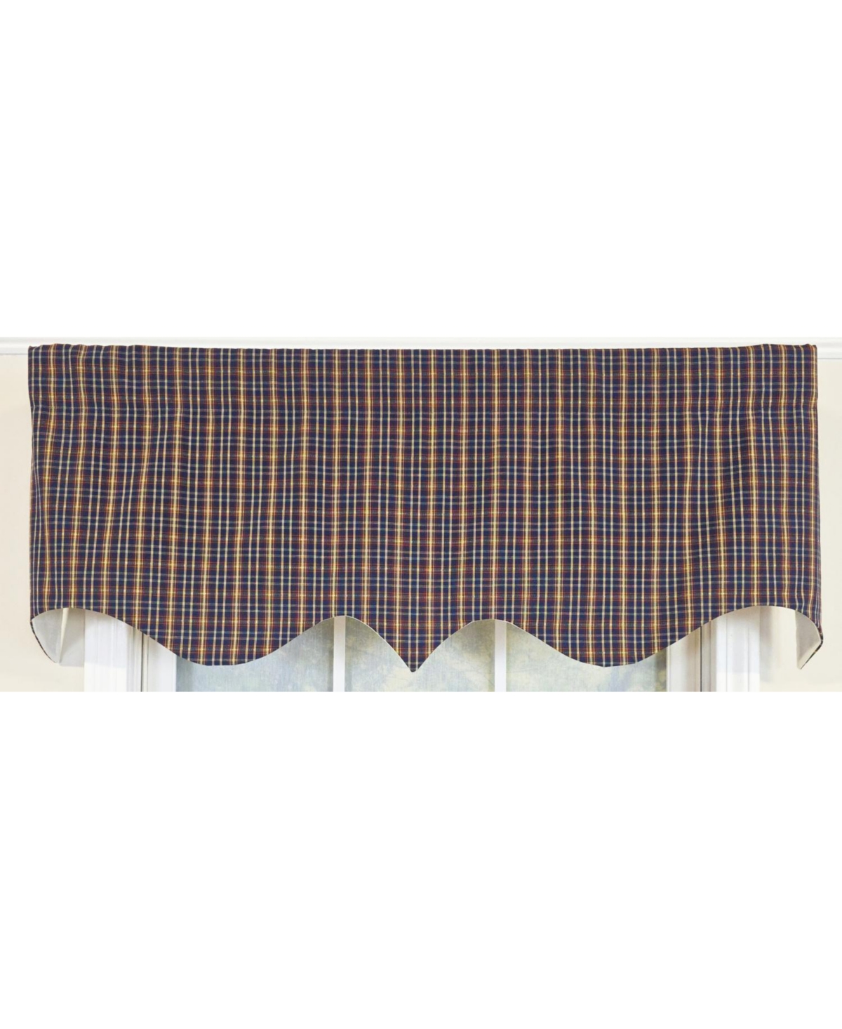 Rlf Home 100% Cotton Palermo Regal Fully lined Windows Rod Pocket Valance 50" x 17" Navy
