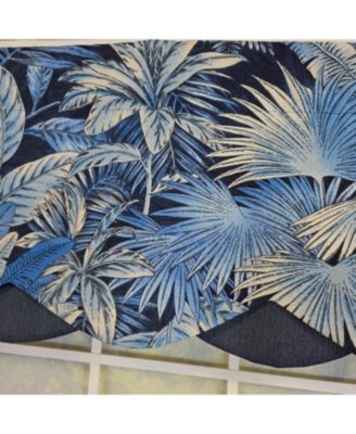 100% Cotton Baja Petticoat  Fully lined Windows Rod Pocket Valance 50" x 15"  Navy