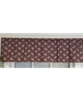 100% Cotton Pine Cones Tailored Unlined Windows Rod Pocket Valance 51" x 12" Egg Plant