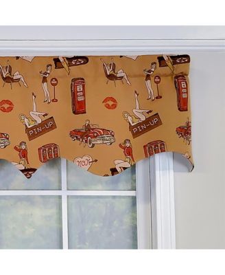 Modern Design Classic Pin-Up Regal Style Window Valance 50" x 17" Light Oak