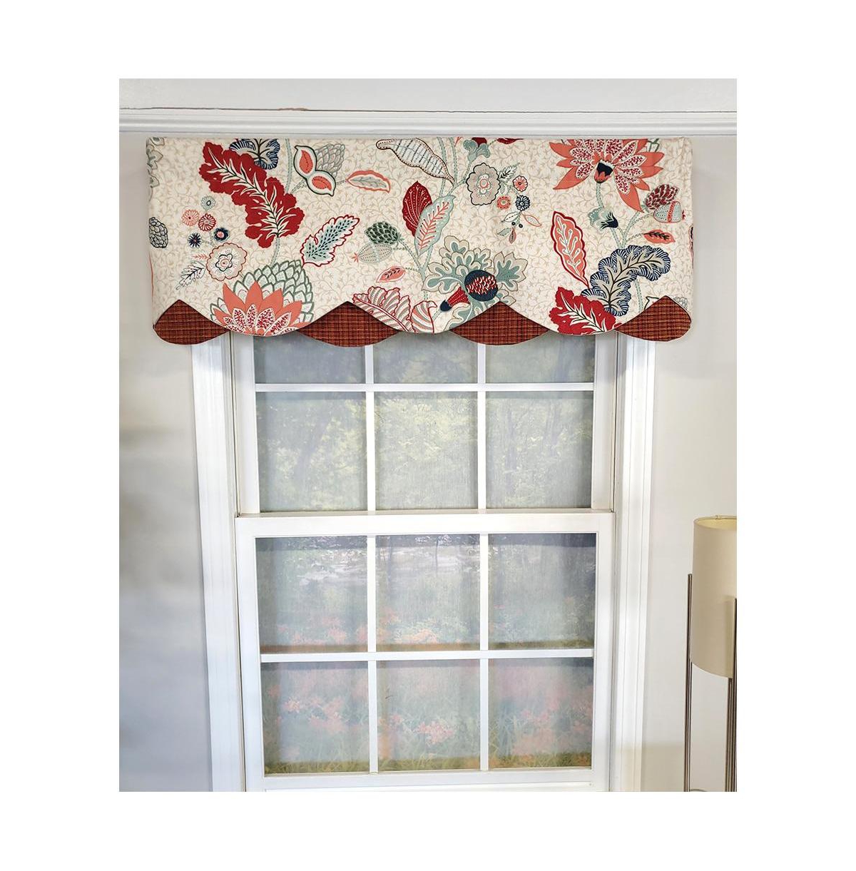 Rlf Home" xenia Petticoat 3" Rod Pocket Lining Luxurious and Elegant Window Treatment Valance 50" x 15" Rust