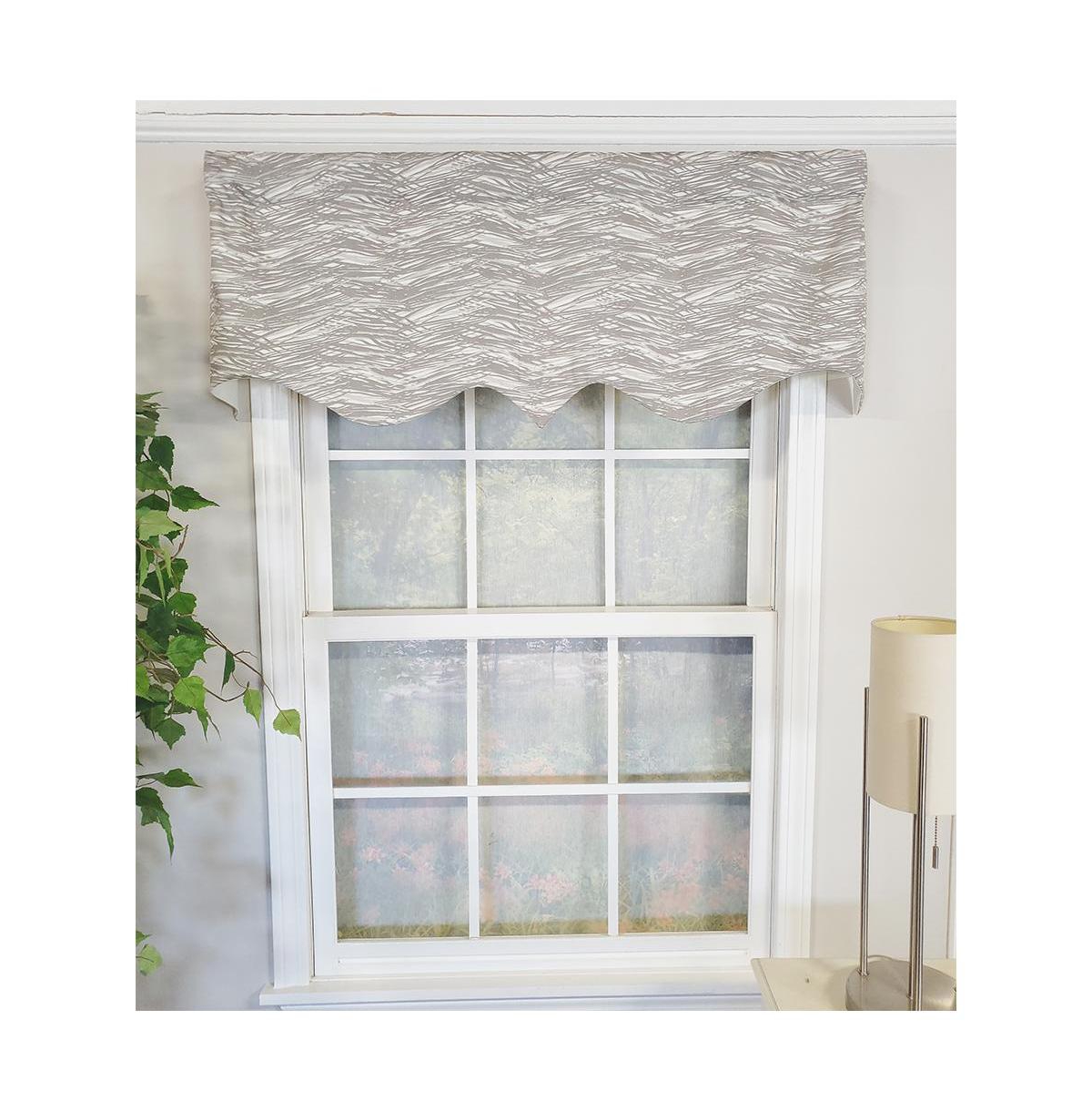 Rlf Home Vasiliki Regal 3" Rod Pocket Lining Luxurious and Elegant Window Treatment Valance 50" x 17" Gray