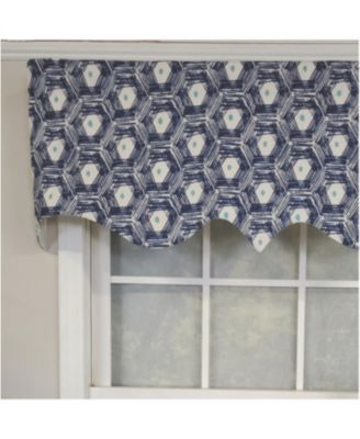 3" Rod Pocket High Quality Fabric Jerin Regal Valance for Windows 50" x 17" Navy