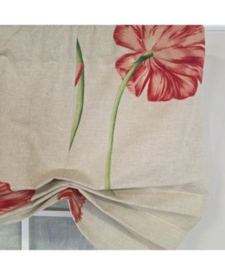 100% Cotton La Tulipe Butterfly With Poly/Cotton Ivory lining Rod Pocket Valance 50" x 16" Linen