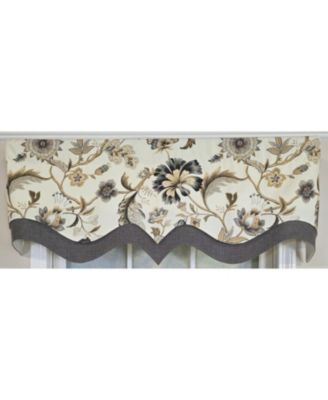 100% Cotton Zanzibar D-Regal  Fully lined Windows Rod Pocket Valance 50" x 17"  Gray