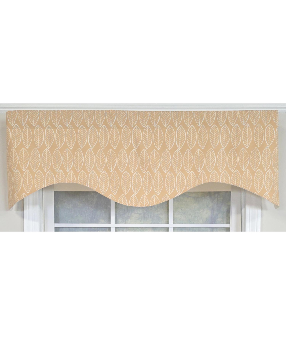 Rlf Home Fall Cornice Valance - 100% Cotton with Ivory Lining 50" x 17" Tan