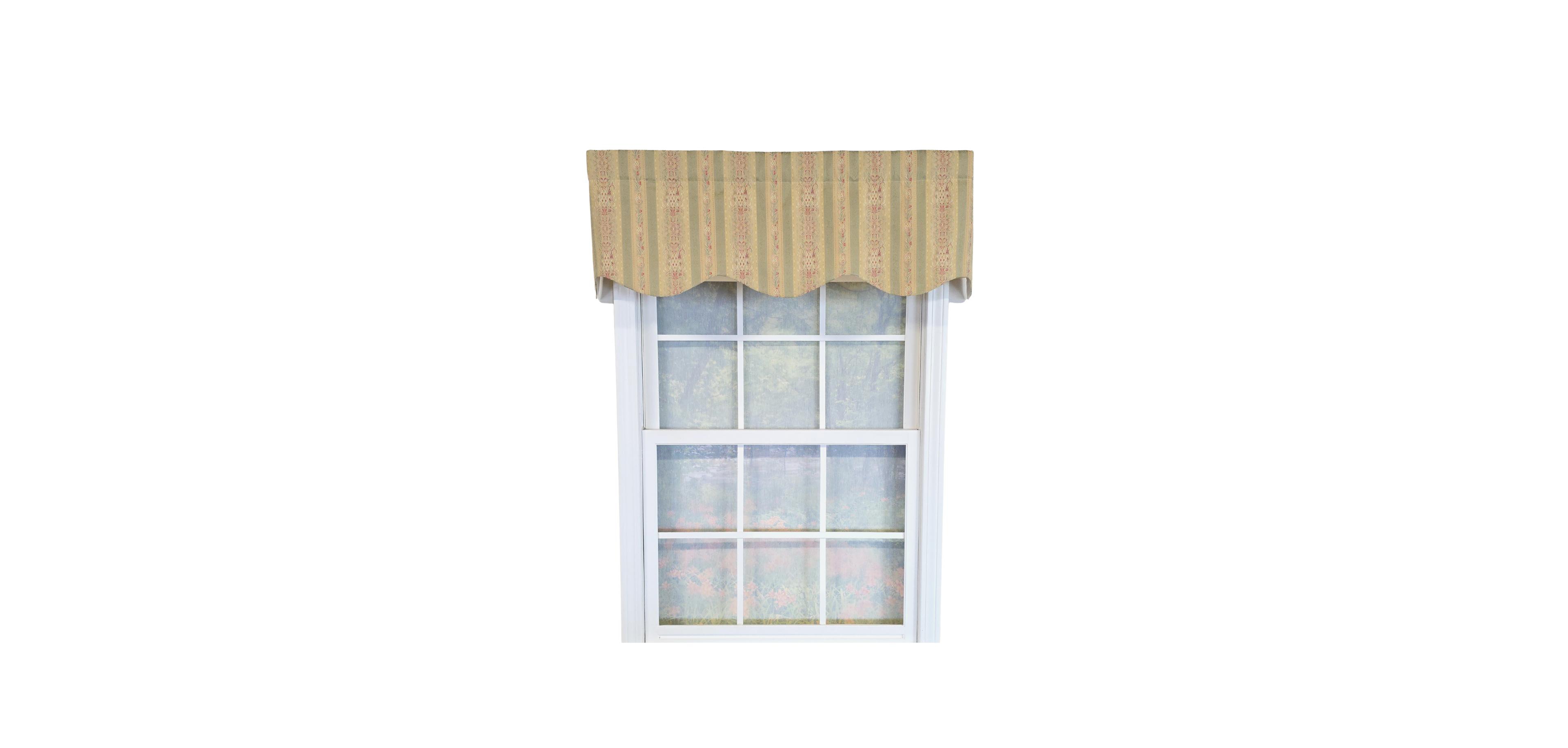 Rlf Home 100% Cotton Kuriyama Provance Fully lined Windows Rod Pocket Valance 50" x 15" Beige
