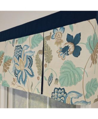 100% Cotton Samanta Pleated  Unlined Windows Rod Pocket Valance 50" x 17"  Blue