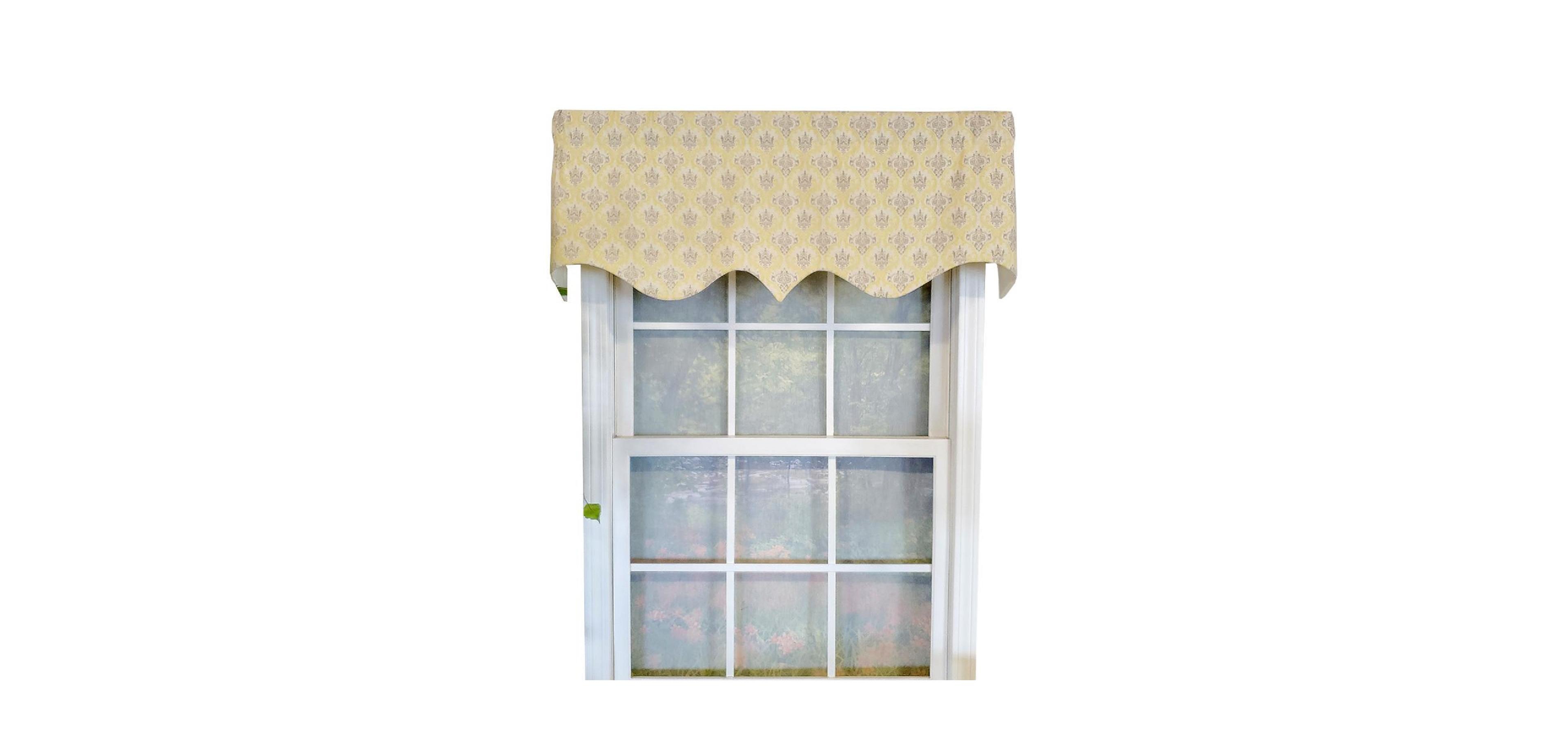 Rlf Home Aliki Regal 3" Rod Pocket Lining Luxurious and Elegant Window Treatment Valance 50" x 17"