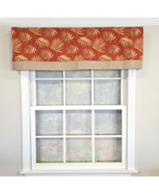 100% Cotton Hawthorn Banded With Poly/Cotton Ivory lining Rod Pocket Valance 50" x 17" Red