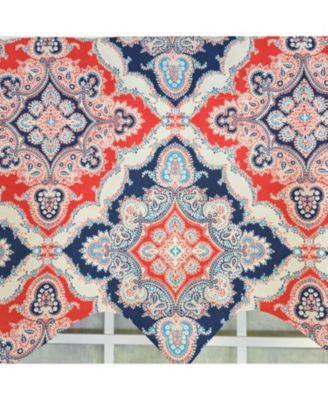 100% Cotton Coventry Regal  Fully lined Windows Rod Pocket Valance 50" x 17"  Navy