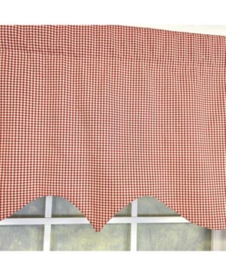 100% Cotton Gingham Regal With Poly/Cotton Ivory lining Rod Pocket Valance 50" x 16" Red