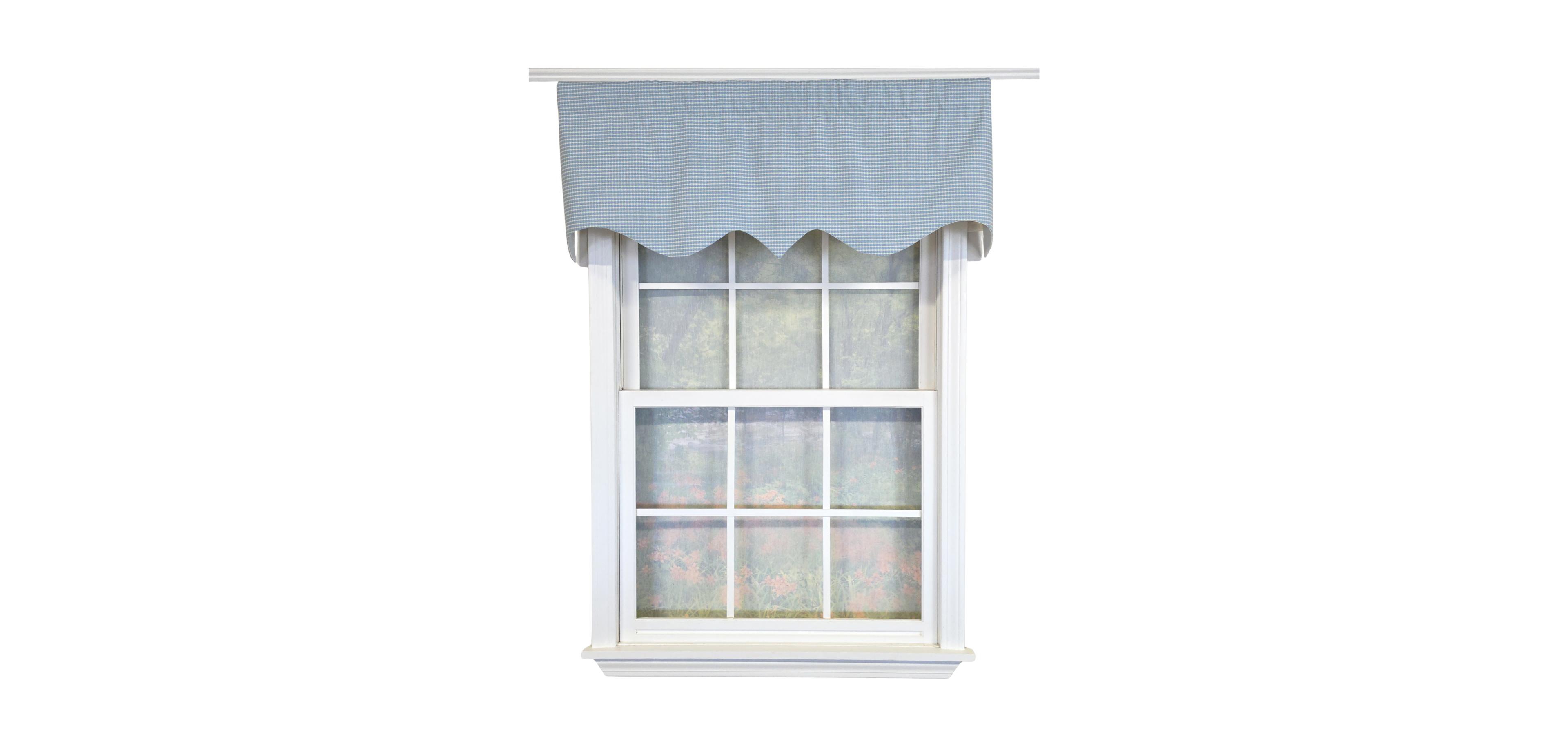 Rlf Home 100% Cotton Shepherd Check Regal Fully lined Windows Rod Pocket Valance