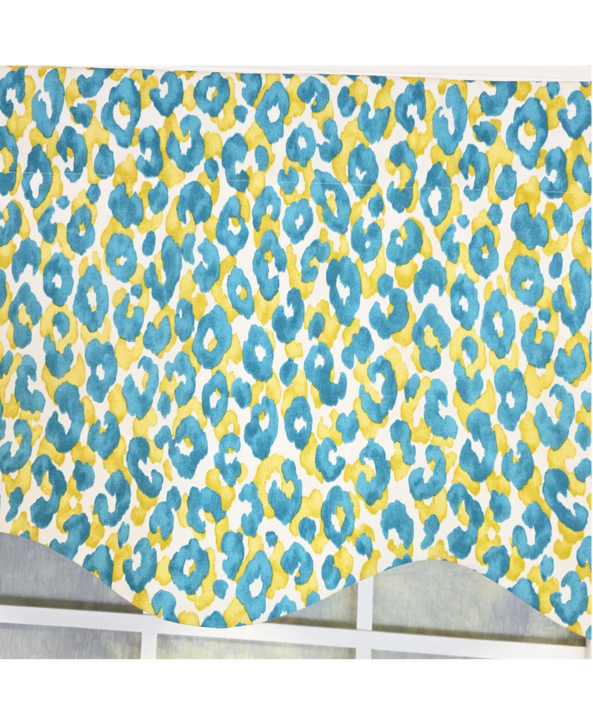 Rlf Home 100% Cotton Marrakesh Provance Fully lined Windows Rod Pocket Valance 50" x 15" Green