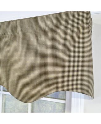 100% Cotton Pin Check Regal  Fully lined Windows Rod Pocket Valance 50" x 17"  Black