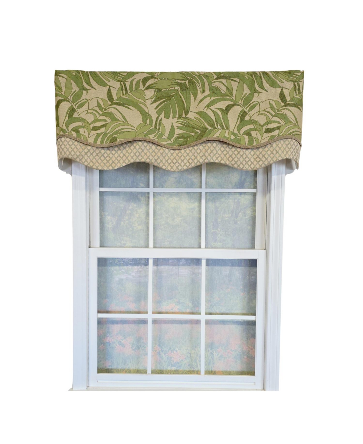 Rlf Home 100% Cotton Breeze Glory Fully lined Windows Rod Pocket Valance 50" x 16" Green