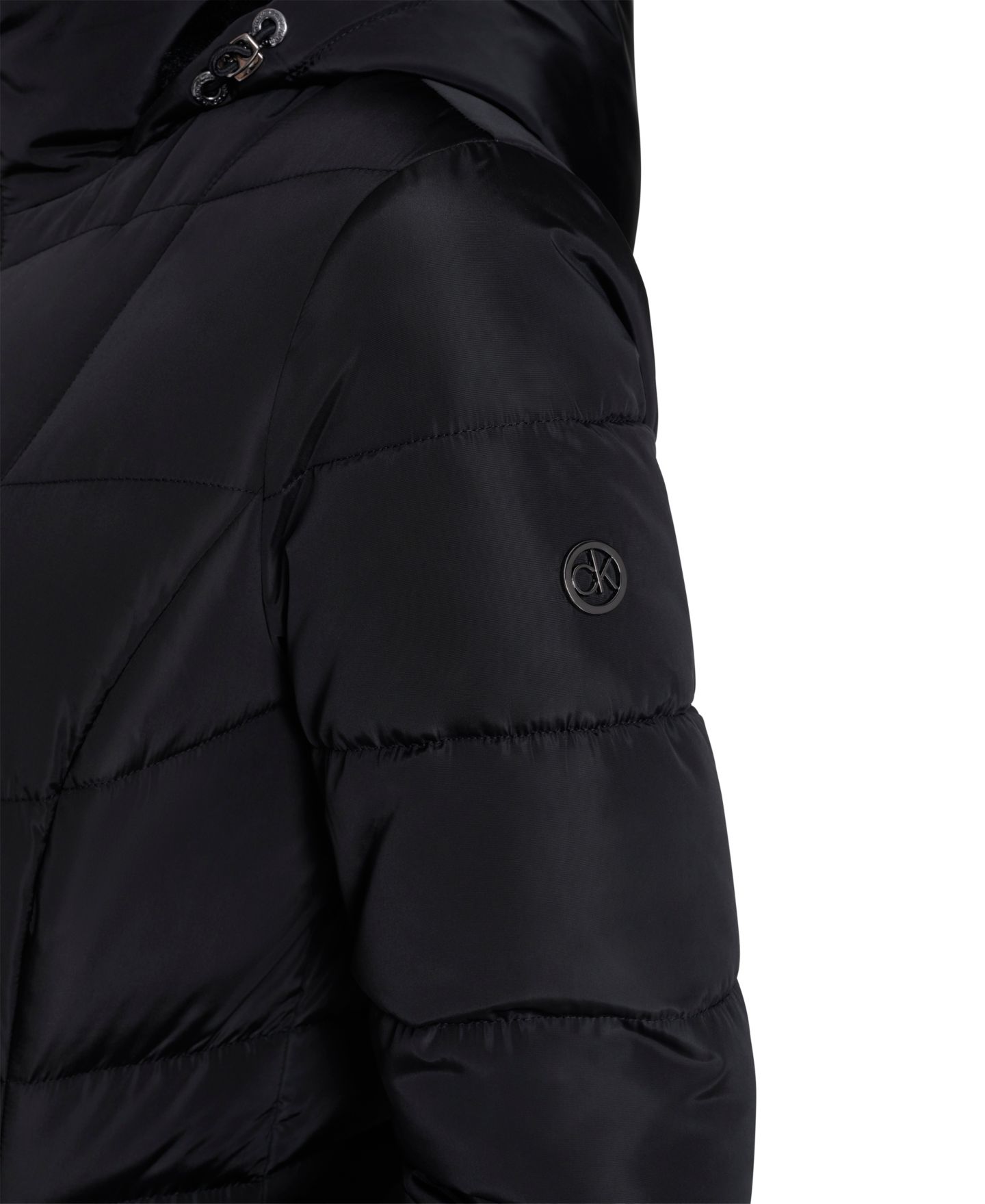 Женская куртка Calvin Klein Hooded Stand Collar Puffer, цвет: Чёрный — фото 6