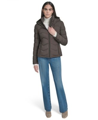 Women's Short Zip-Up Hooded Puffer Coat