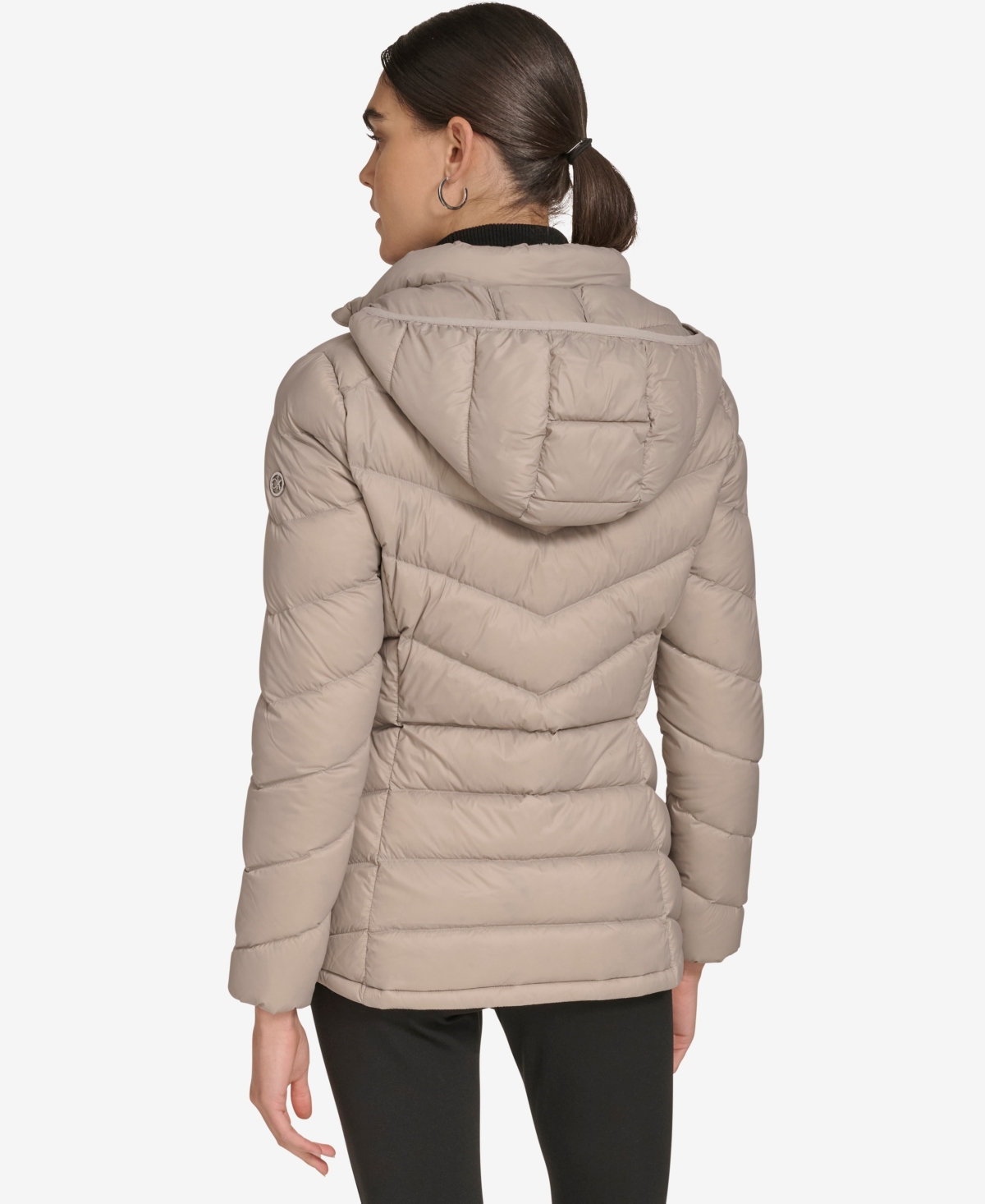 Calvin Klein Women's Short Faux Fur Collar Puffer Jacket In Pink