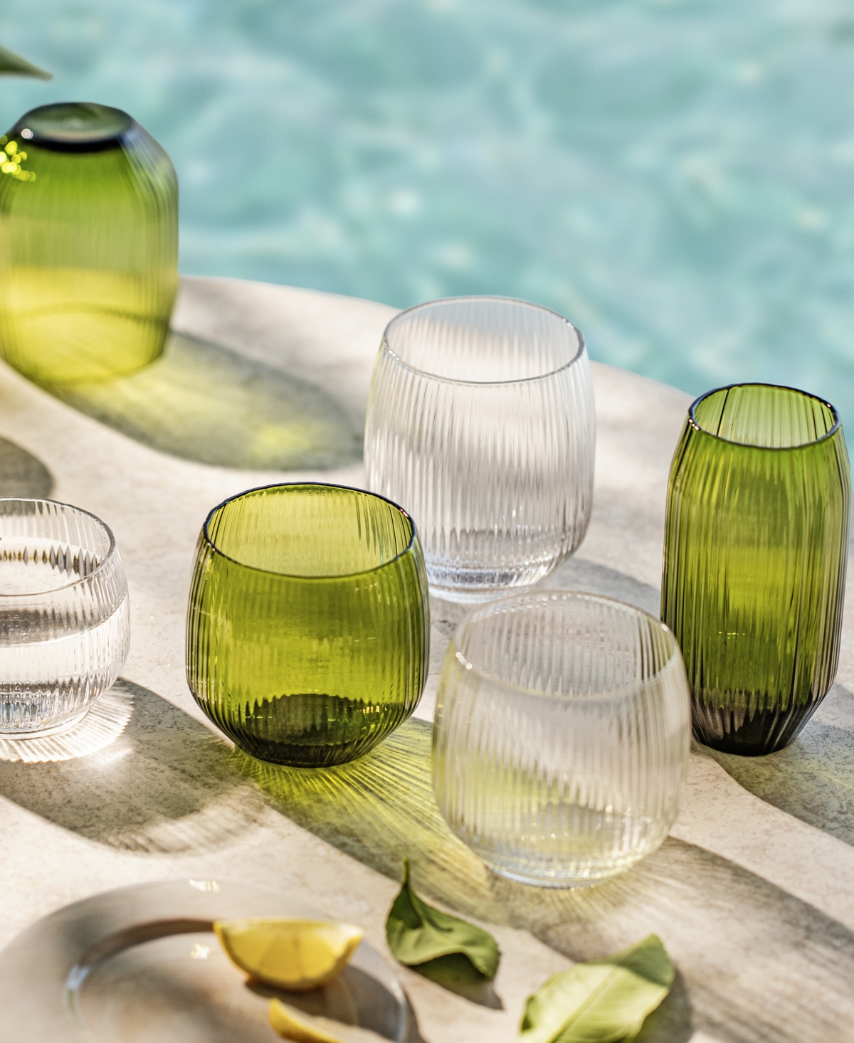 Fortessa Estiva Textured Tall Tumbler Glasses, Set of 4