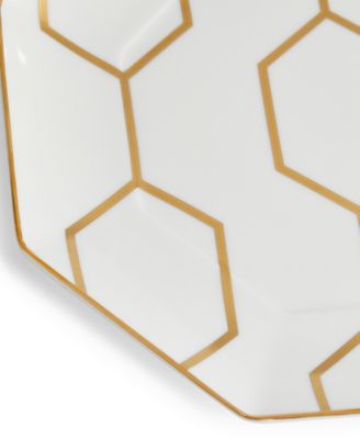 Gio Gold Octagonal Accent Plate White