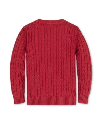 Boys Organic Cable Crewneck Pullover Sweater
