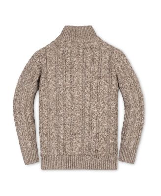 Boys Organic Long Sleeve Half Zip Cable Pullover Sweater