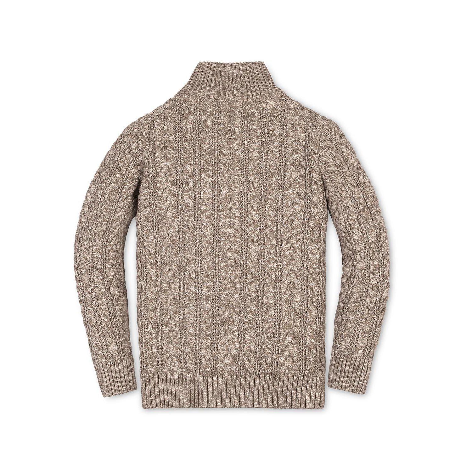 Hope and Henry Little and Big Boys' Organic Long Sleeve Half Zip Cable Pullover Sweater