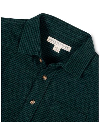 Boys Organic Long Sleeve Flannel Button Down Shirt